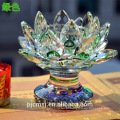 a flor de lótus de cristal quente da venda deu forma ao castiçal para decorações